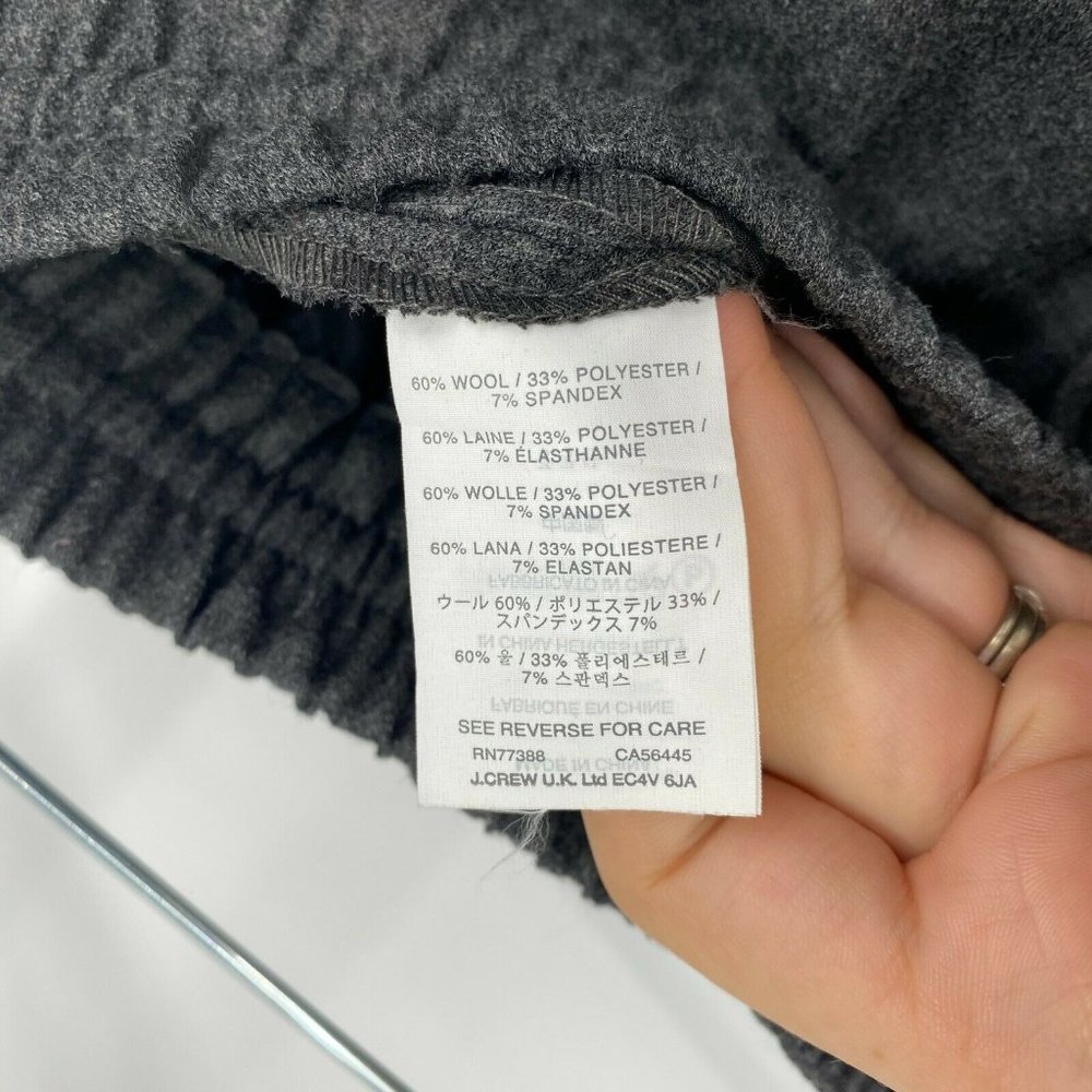 J. Crew Drapey Wool Blend Jogger Pants Women Size 2 Drawstring Stretch Crop Gray - Picture 5 of 10